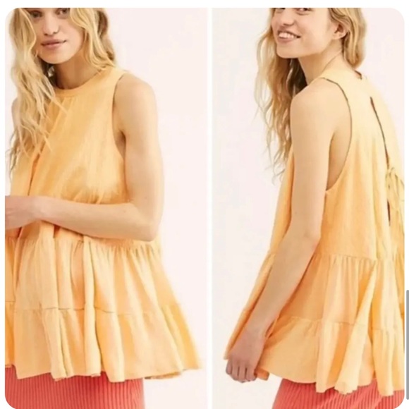 Free People Right On Time Tunic in Light Orange - Picture 1 of 7